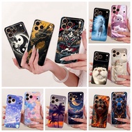 For iPhone 17 Pro Max Casing A3526 A3257 Popular Dragon Cat Animal Painted Cover Soft Slim TPU Phone