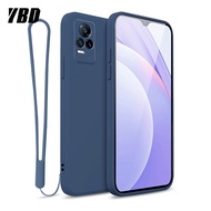 YBD case For Vivo V20 Pro V20SE Y70 V21 4G 5G V21E 4G 5G Y73 2021 V23E S10E Accurate camera hole protection Casing ,Thin Soft Liquid Silicone Cover Candy Color Cases with free phone Lanyard