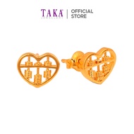 TAKA Jewellery 916 Gold Earrings Heart Abacus