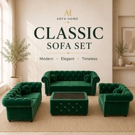Classic sofa CHESTERFIELD 3 seater 2 seater 1 seater sofa murah harga direct kilang sofa modern