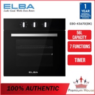 *NEW MODEL* ELBA EBO-K5670(BK) Built-in Oven 56L 7-Functions replacement of EBO-F5660(BK) /  Rubine 
