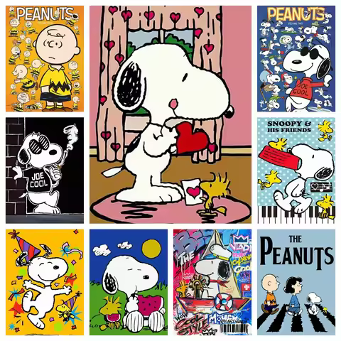 Snoopy Cute Fun Graffiti Comic Peanuts Dog Diamond Painting Masterpiece Creation Craft Cross Stitch 
