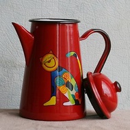 Smaltum布拉格 琺瑯咖啡壺 傻笑斑點貓 茄紅 (FDN000537)
