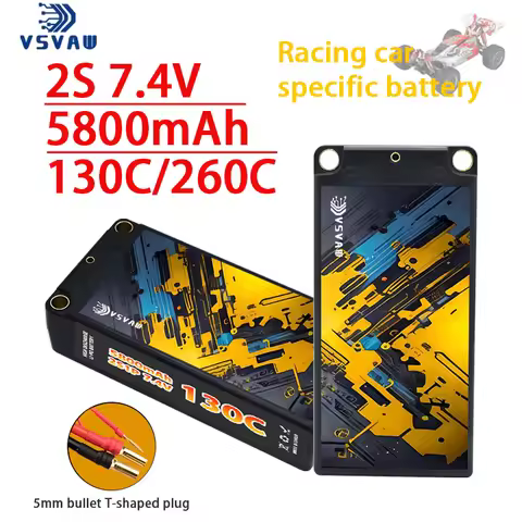1/2Pcs Original TERANTY 2S 7.4V 5800mAh 130C/260C Lipo Battery 1/10 Drift Racing Bigfoot Off road Ha