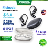 UGREEN FitBuds Sports Wireless Earbuds BT 6.0 4 Mics 28H IPX5 Waterproof Spatial Audio Open-Ear Earp