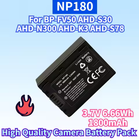 NP180 3.7V 6.66Wh 1800mAh Li-ion Rechargeable Battery for BP-FV50 AHD-S30 AHD-N300 AHD-K3 AHD-S78 Hi
