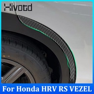 Hivotd 2ชิ้นล้อหลังรถยนต์ฝาครอบโป่งล้อตกแต่งเปลือกคาร์บอนไฟเบอร์สีดำสีเงินพลาสติกโครเมียมชุบอุปกรณ์เสริมภายนอกชิ้นส่วนวาล์วภายนอกสำหรับ Honda HRV HR-V RS VEZEL 2022 2023
