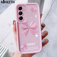 MHKEID Case For Samsung A16 4G A16 5G Pink Bowknot Phone