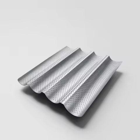 Baguette Bread Pan Nonstick for French Bread Baking Heat Resistant Perforated 4 Loaves Loaf Bake Mol