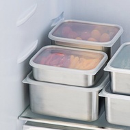 日本霜山 304不鏽鋼速凍保鮮盒(淺型S)-700ml-3入