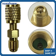 XUESHANN R32 R454B Refrigerant Brass Adapter, 1/4" Female to 1/4" Durable R32 Thread Adapter, Portab