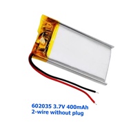 For 602035 3.7V 400mAh 2-wire Without Plug Reading Pen Sensor Light Bluetooth Monitoring Polymer Lit