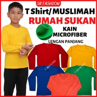 Baju Sukan Warna Microfiber Eyelet Lengan Panjang Baju Rumah Sukan Sekolah Baju Sukan Warna Merah Ku