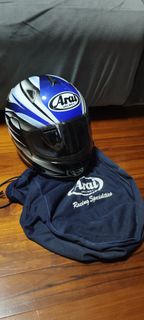 Arai 頭盔 藍色 白色 賽車式
