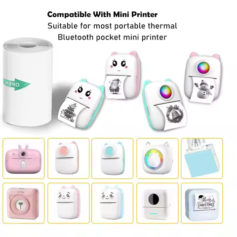 Mini Printer Paper, Mini Thermal Printer Paper,Thermal Sticker Paper, Mini Thermal Printer Sticker P