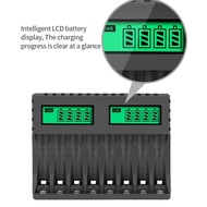 PUJIMAX 8 Slot and 4 Slot AA AAA NiMh NiCd Fast Charging USB 1.2V Battery Charger
