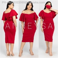 white dress green dress black dress formal dress wedding gown gown long dress tube dress red dress off shoulder dress LUCY 2-Way MIDI PLaUS SIZE neoDprene formal gown dress wedding kasal debut ninang