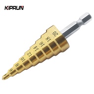 KIPRUN 4-20mm HSS Titanium Coated Step Universal Drill Bit Set, 4-20mm HSS Titanium Coated Step Dril
