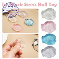 Cute Squishy Toy TPR Decompression Stress Relief Ball Stress Mini Squeeze Ice Fidget Cube Soft Q8B2