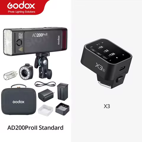 Godox Pocket Flash AD200ProII 200W TTL 2.4G Wireless Camera Outdoor Flash Compatible with X3 for Son