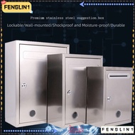 FENGLIN Mailbox, Stainless Steel Waterproof Letter Box, Portable with Locks 3 Sizes Ballot Box Outdo
