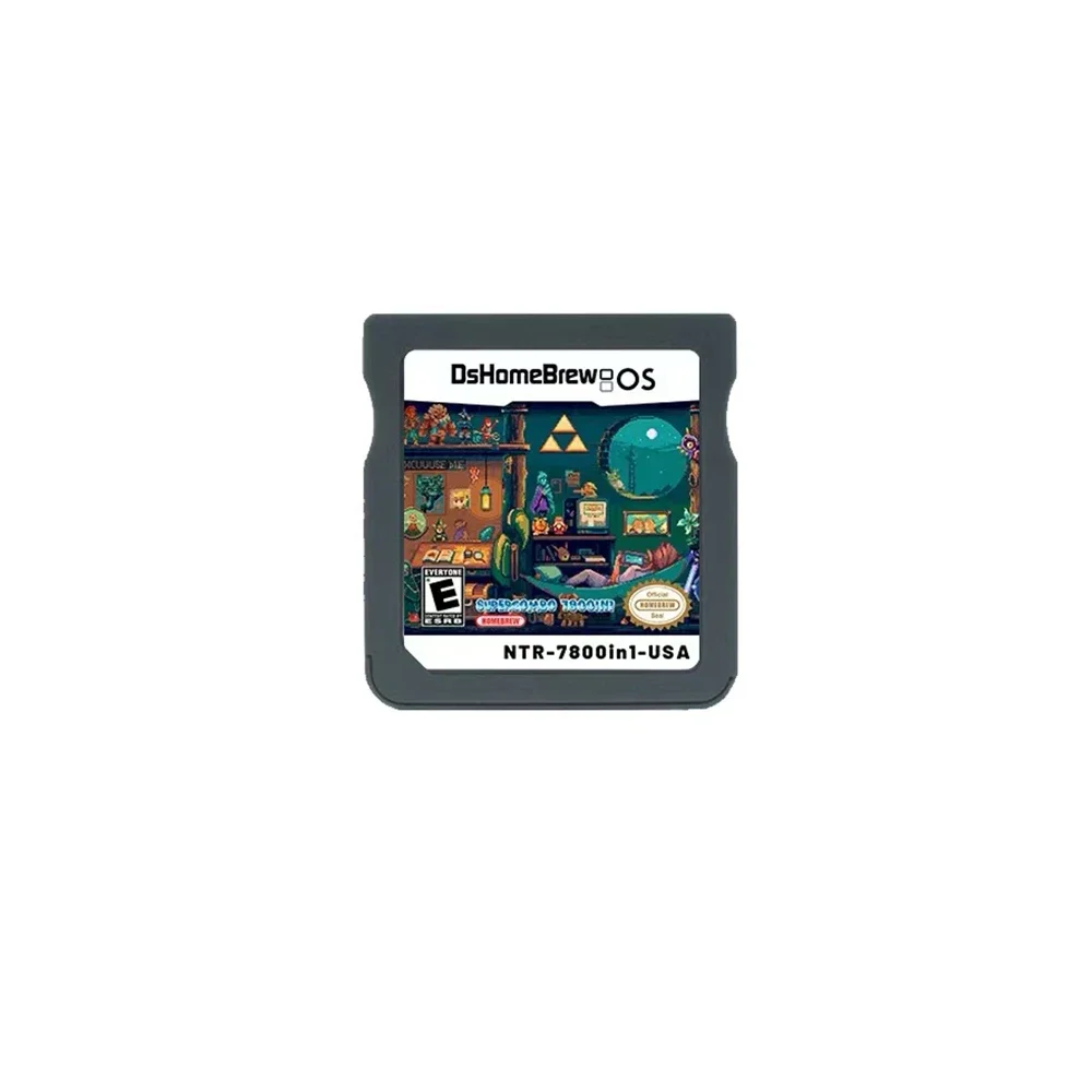 Bandai | NDS 7800 IN1 Game Collection R4 3DS Flash Card NDS Pixel Zelda Theme Handheld Game Card Gif