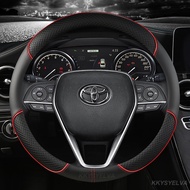 Leather Car Steering Wheel Cover for Toyota Corolla Yaris Rav4 CHR C-HR Camry Vios  Fortuner Auto Accessories