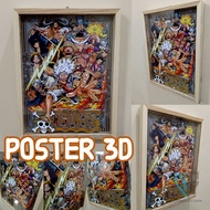 3D anime Poster a3 Size 42x32cm. one piece | Cool poster | 3d poster | Room decoration| Cool 3d anim