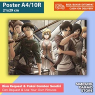 Poster Attack Of Titan Levi Mikasa Ackerman Eren Armin Zeke Erwin Hanji Zoe Reiner Annie Berthold An