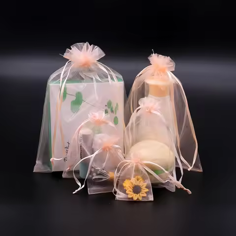 50pcs Chiffon Organza Bags 20x30 25x35 30x40 35x50cm Wedding Birthday Party Candy Chocolate Bags Chr