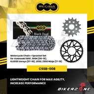 REGINA Chain 15t/46t/114 S-TEEL Sprocket Set for Kawasaki ER6F, ER6N, KLE650 VERSYS , Z650 by Bikerz