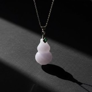 【福祿】紫羅蘭翡翠葫蘆項鍊 925純銀| 天然緬甸玉A貨翡翠 | 送禮