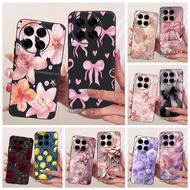 For Tecno Camon 30 4G 5G Case CL6 CL7 Cover New Stylish Flower Bowknot Soft Silicone Black Casing Fo