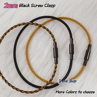 🇲🇾2mm/2.5mm/3mm Black Screw Clasp Waterproof Steel Wire Bracelet