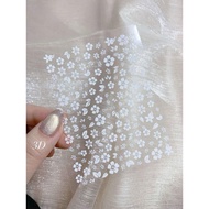 Flower sticker, white flower sticker - mina nail