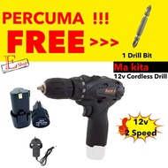 Burst E Shop 12v Cordless drill Two Speed ( Two Battery )  ///   21v Wrench Lthium Li-ion Battery Wi