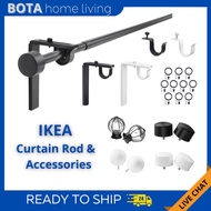 IKEA RACKA HUGAD CURTAIN ROD BATANG LANGSIR BETYDLIG WALL BRACKET ROD HOLDER RAFFIG BLAST VASENTLIG FINIALS SYRLIG RING