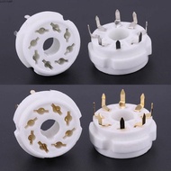LUCKYUFT 1Pcs Valve Base, Octal GZC8-Y GZC8-Y-2 Ceramic Tube Socket, Durable DIY 8Pin K8A Tin-Plated
