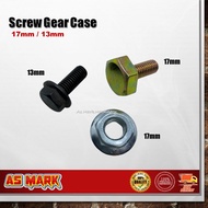 Screw Gear Case Brush Cutter Skru Mata Mesin Rumput Nut Bolt 17mm / 13mm