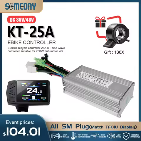 Kunten Controller 25A KT Control System Use for 36V/48V Motor 750W Plastic Ordinary Head With Light 
