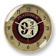 jam dinding aesthetic jam dinding Harry Potter Hogwarts European American Automatic Pair Wall Clock