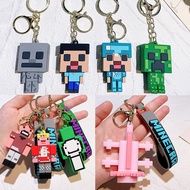 2025 Game Minecraft Keychain Steve Notch Skeleton Creeper Axolotl Keychain Pendant Keyrings Ornament