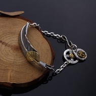 [Preferred] S925 Sterling Silver Takahashi Goro goros Feather Bracelet Japanese Korean Fashion Golde