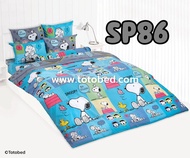 Toto โตโต้ ชุดผ้าปู รวม ผ้านวม ขนาด 3.5 / 5 / 6 ฟุต สนูปปี้ Snoppy สำหรับที่นอนสูง 10 นิ้ว