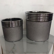 2 pcs pot vase silver pasu bunga pasu guban orkid (S + M)