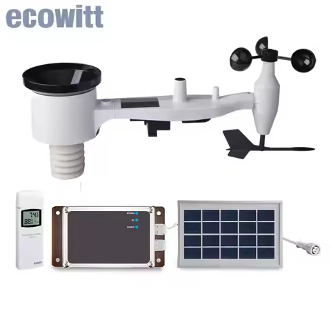 Ecowitt WS6006 2G / 4G Cellular Weather Station, Professional Solar Powered 7-in-1 Wireless Weather 
