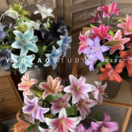 3D Printing Sayuri 2 Flowers 1 Bud Lily Flower Simulation Flower Fake Flower Decoration Floral Decor