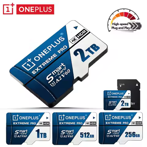 OnePlus 2TB High-Speed V30 A2 U3 4K SD Card 512GB 256GB Memory Card 1TB Micro TF SD Adapter for Smar