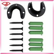 yuanjingyouzhang  Closet Pole End Supports Black Shower Rod Bracket Curtain Holder Holders for Wall