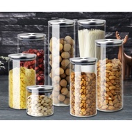 MK GLASS Food Storage Canister Glass Jar Bamboo Lid With rubber(1050ML)(1pcs)